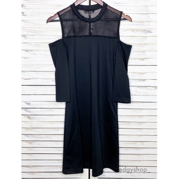 Alison Andrews Dresses & Skirts - Alison Andrews | Cold-Shoulder Mesh Sheath Dress